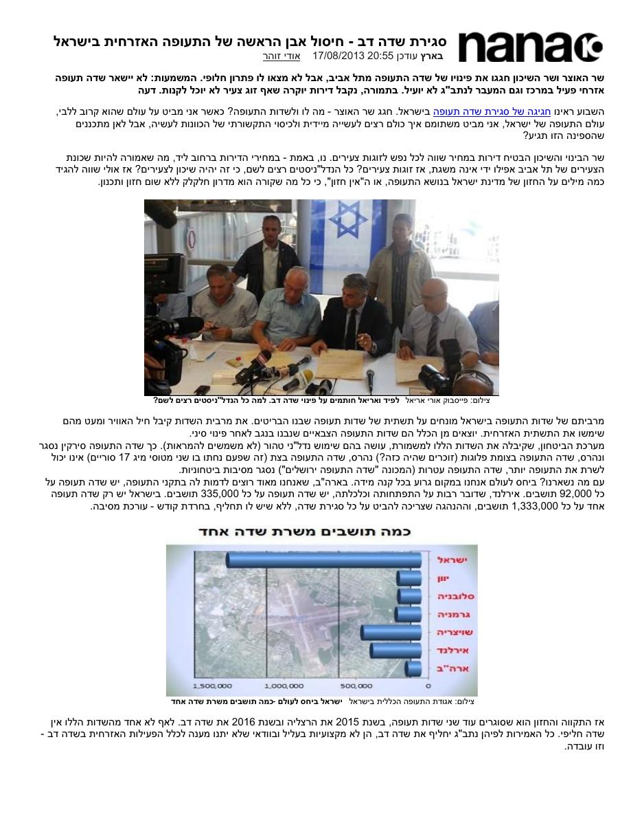 על סגירת שדה דב - אודי זוהר – עמוד 1