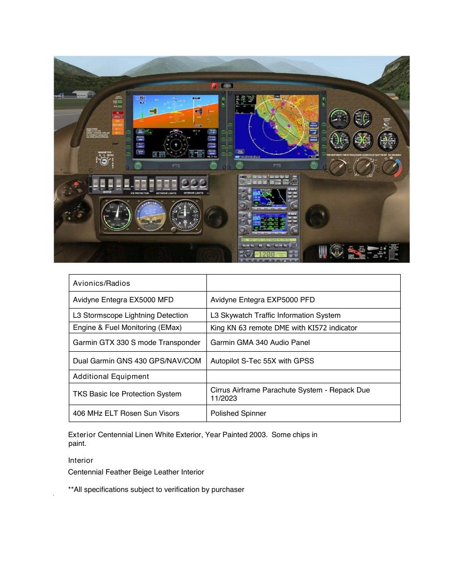 2003 CIRRUS SR22 -    50% share or 100% – עמוד 2