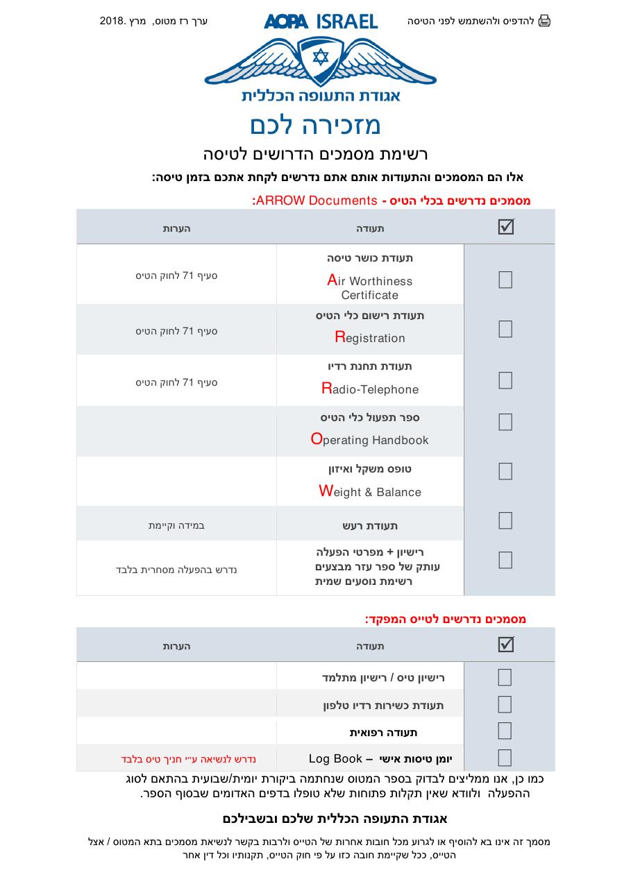 arrow check list – עמוד 1