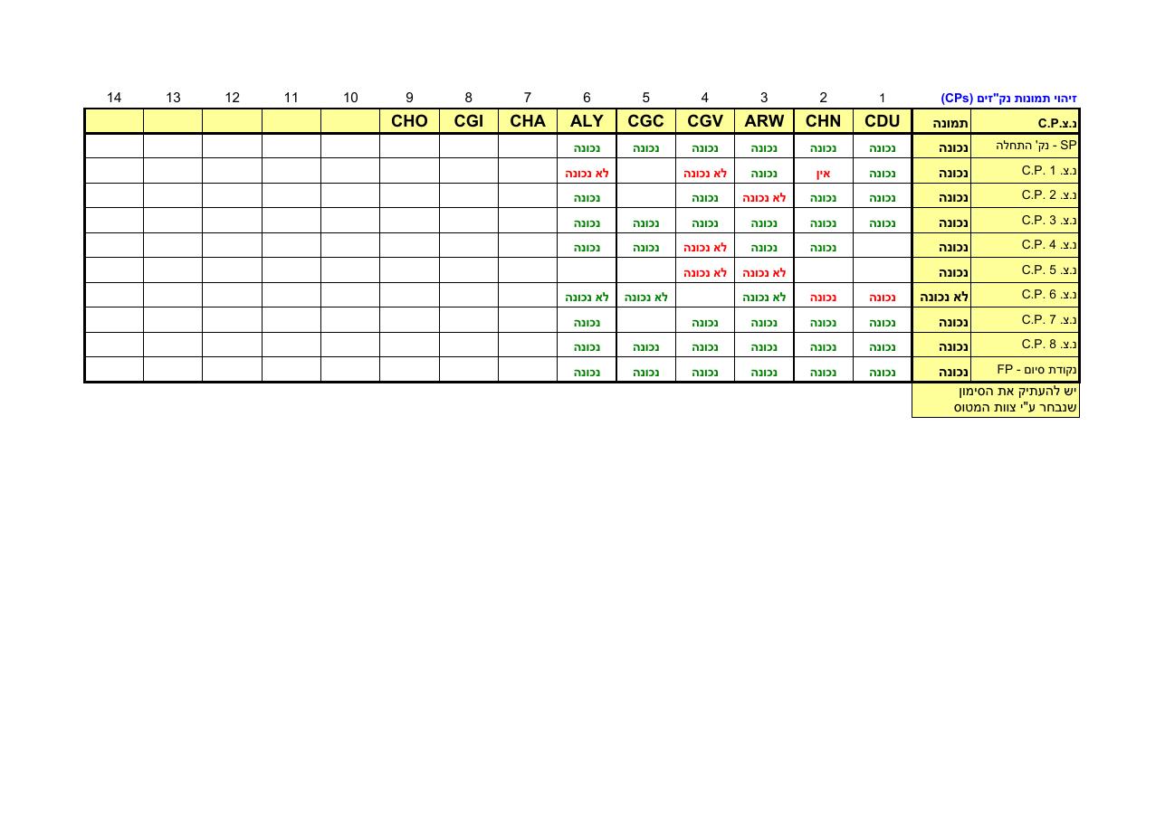 קובץ EXCEL עם פרוט הניקוד של כל מתחרה – עמוד 10