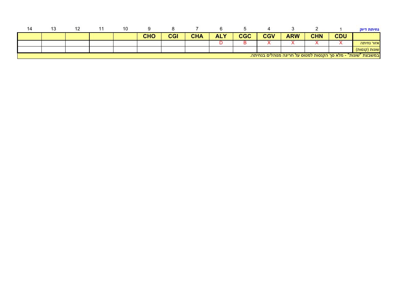 קובץ EXCEL עם פרוט הניקוד של כל מתחרה – עמוד 13
