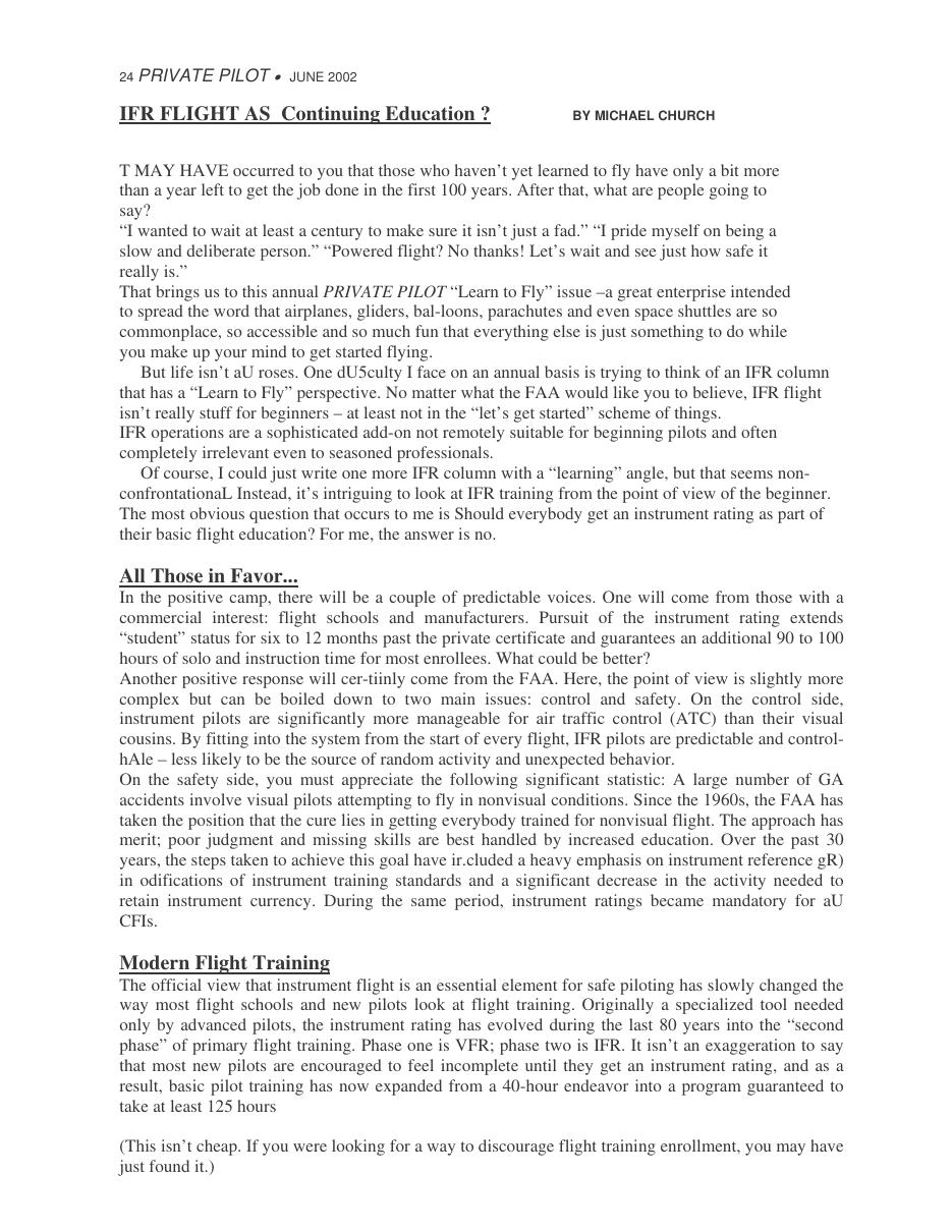 IFR Flight as continuing aducation – עמוד 1