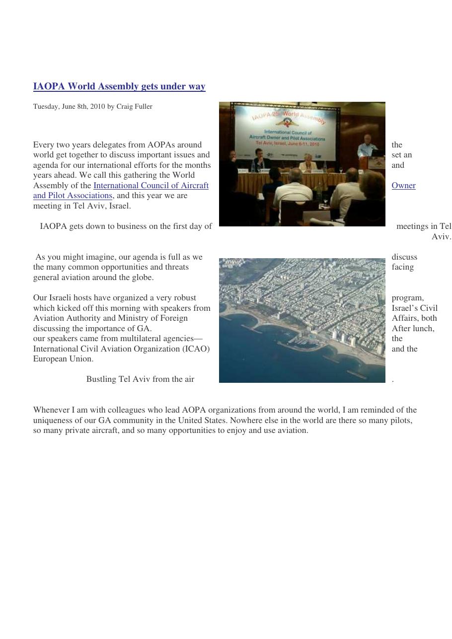 IAOPA World Assembly gets under way – עמוד 1
