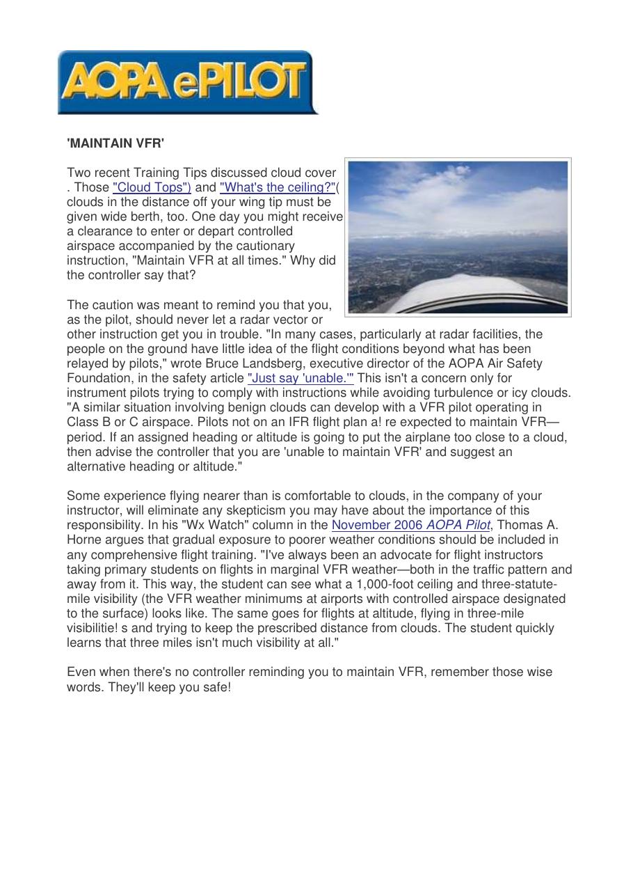 Maintain VFR – עמוד 1