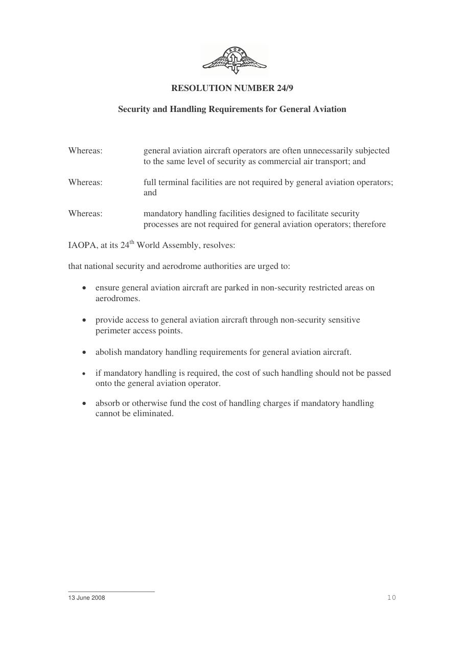 IAOPA World Assembly Resolutions – עמוד 10