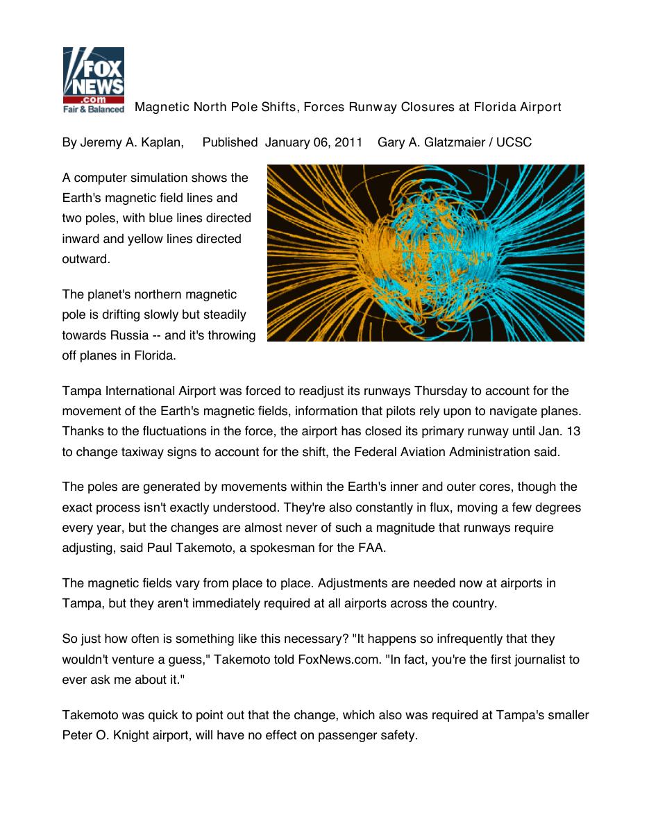 Magnetic North Pole Shifts, Forces Runway Closures atFlorida Airport – עמוד 1