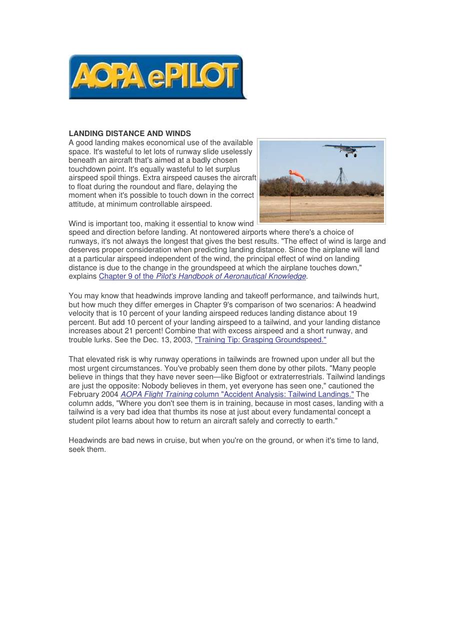 Landing distance and wind – עמוד 1