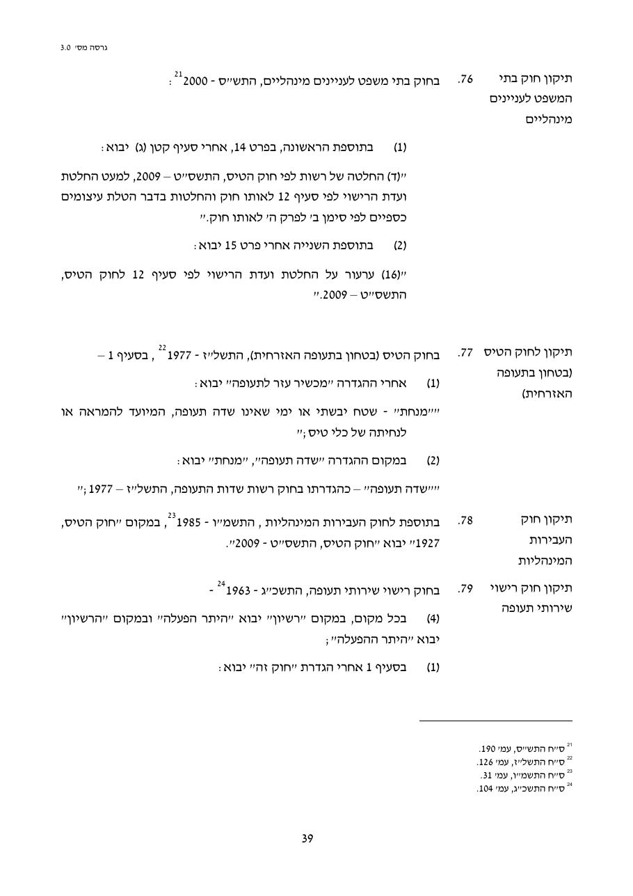 טיוטת חוק הטיס החדש – עמוד 39
