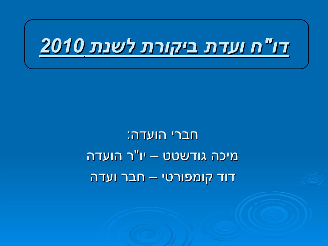 מצגת ועדת ביקורת – עמוד 1