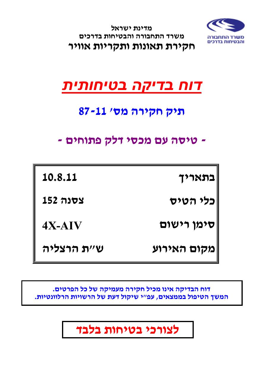 דוח מס. 87-11 – עמוד 1