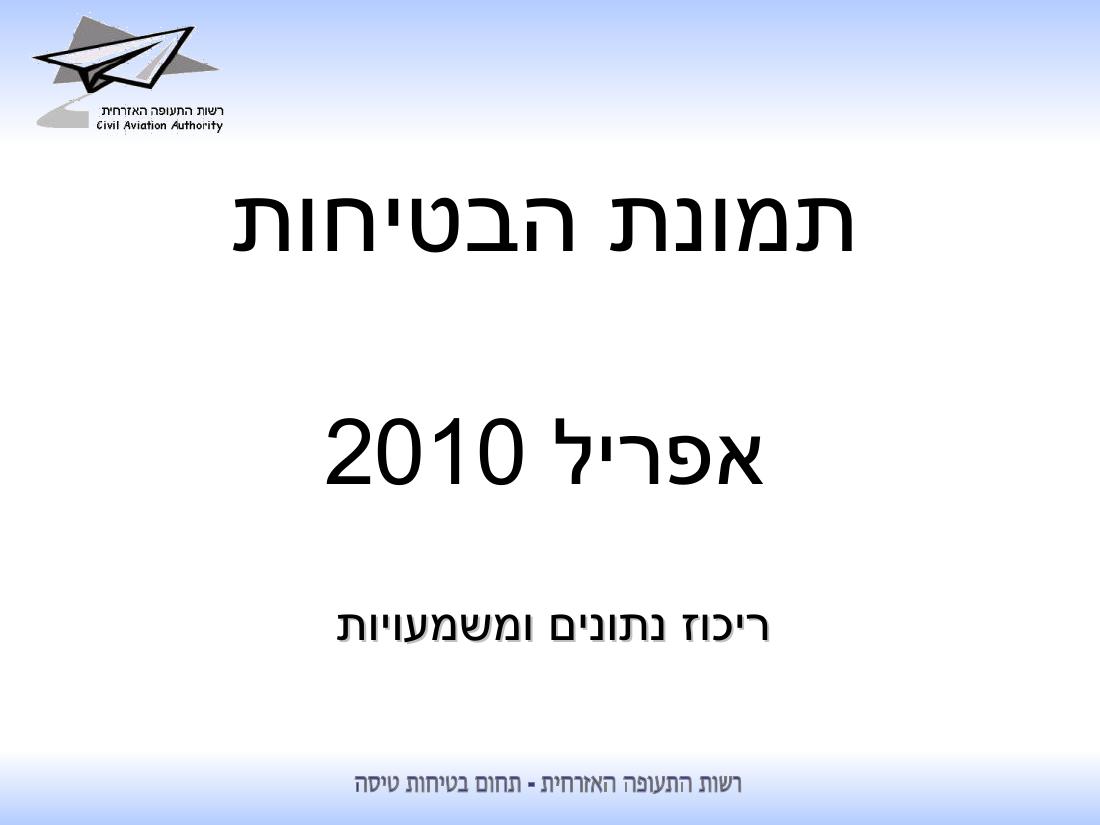 סיכום בטיחות לחודש אפריל 2010 - רת"א – עמוד 1