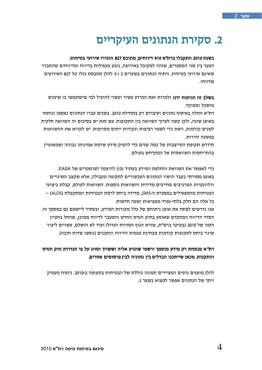 חוברת סיכום תמונת הבטיחות 2010 – עמוד 9