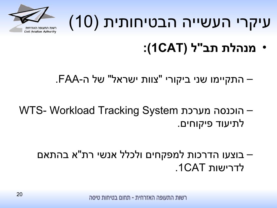סיכום בטיחות לחציון ראשון 2010 - רת"א – עמוד 20