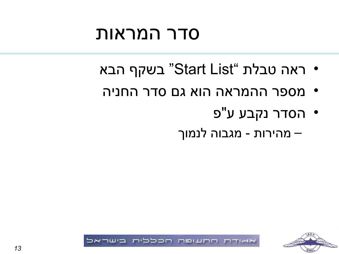תדריך תחרות ניווט "קסם בעמק" – עמוד 13
