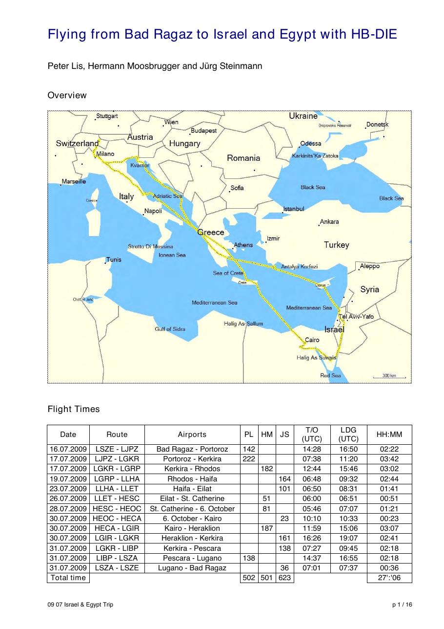 Flying from Switzerland to Israel & Egypt - HB DIE – עמוד 1