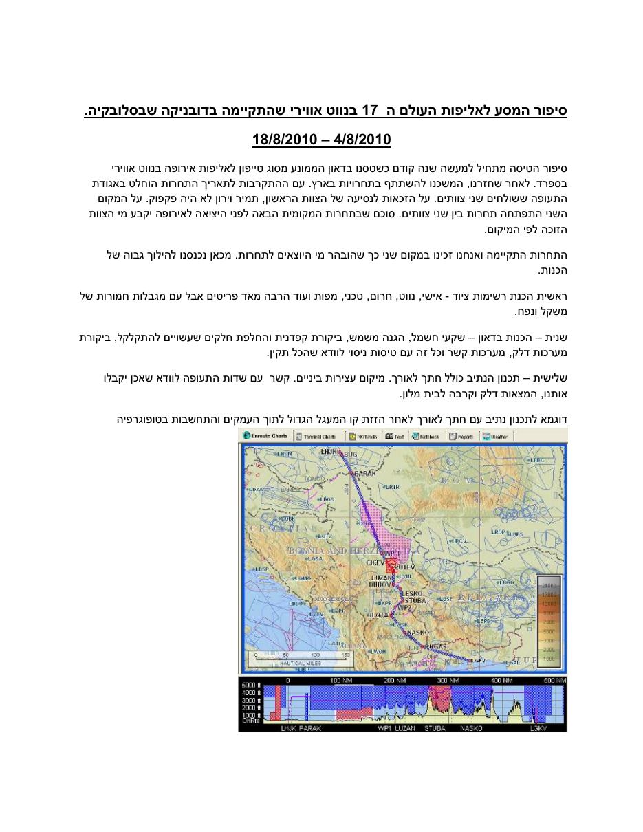 סיפור המסע לאליפות העולם ה 17 בנווט אווירי שהתקיימה בדובניקה-סלובקיה. – עמוד 1