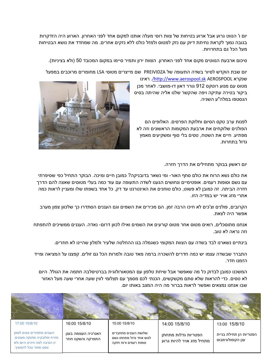 סיפור המסע לאליפות העולם ה 17 בנווט אווירי שהתקיימה בדובניקה-סלובקיה. – עמוד 4