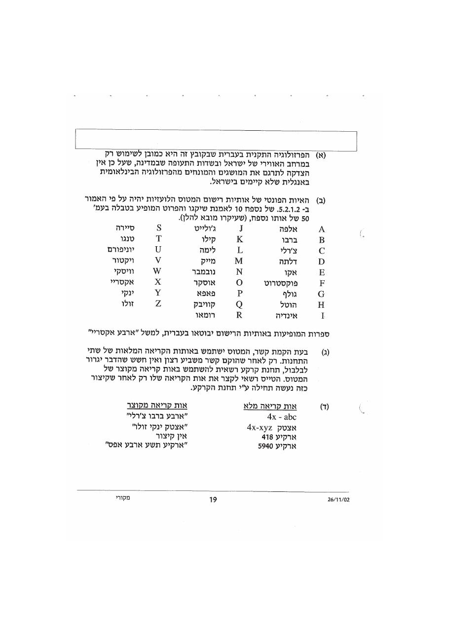 נוהל דיבור אלחוט אוירי – עמוד 23