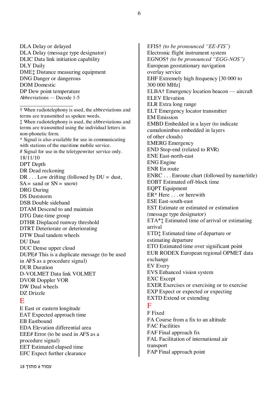 ICAO abbreviations – עמוד 6