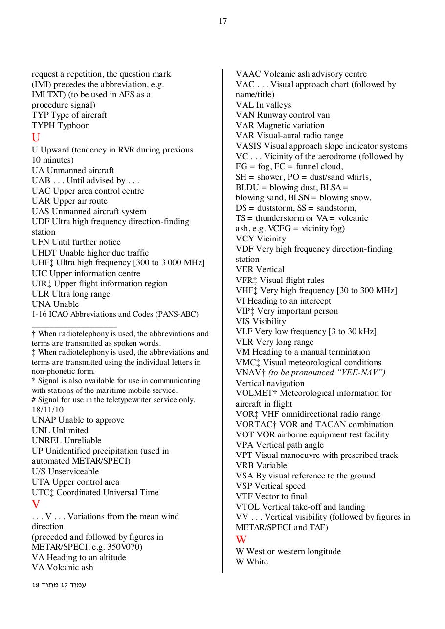 ICAO abbreviations – עמוד 17