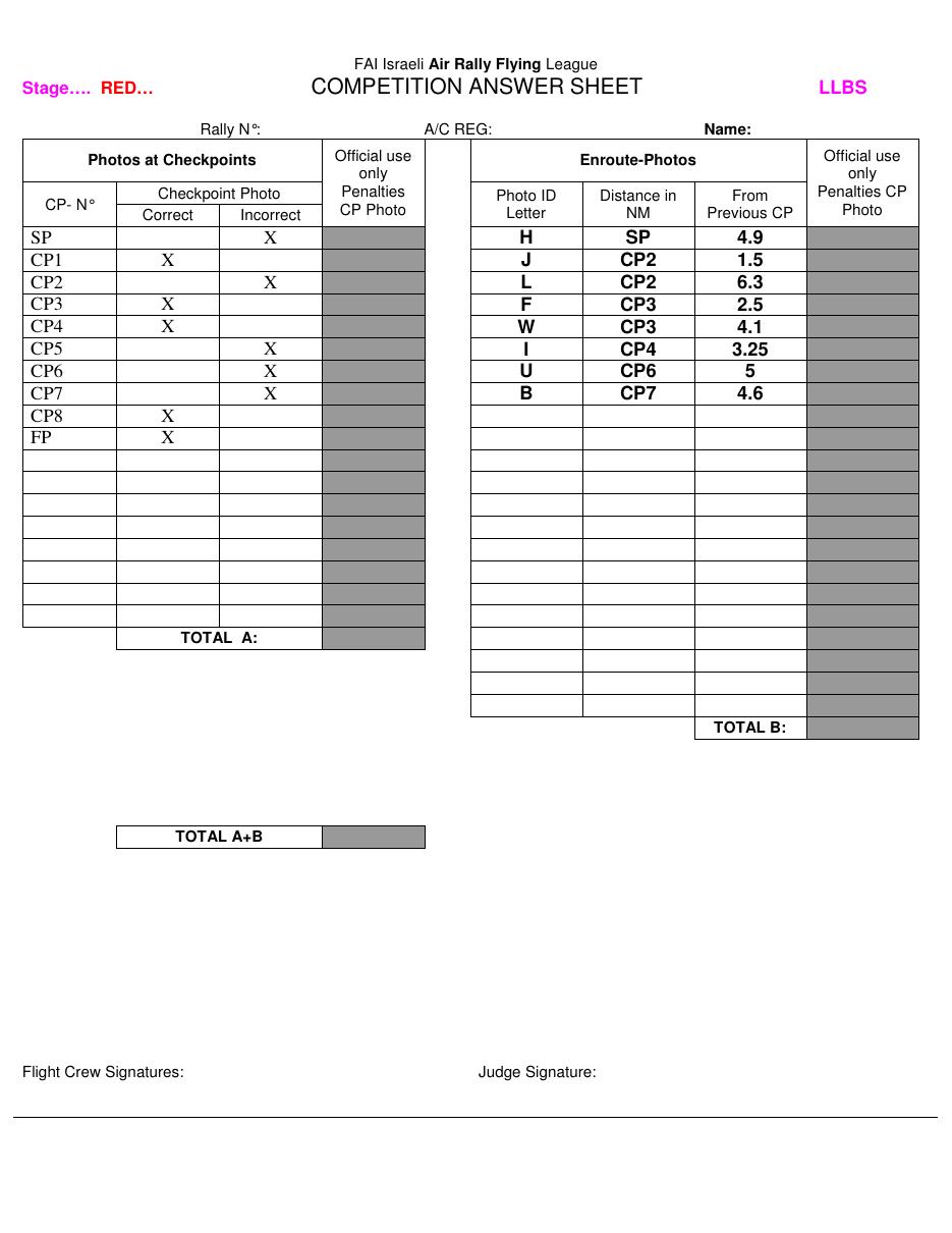 ANSWER SHEET – עמוד 1